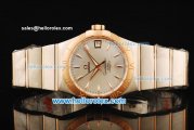 Omega Constellation Swiss ETA 2892 Automatic Movement Steel Case with Silver Dial and Rose Gold Bezel-Two Tone Strap