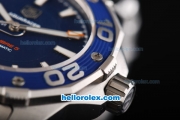 Tag Heuer Aquaracer Swiss ETA 2892 Automatic Movement Full Steel with Blue Bezel and Blue Dial