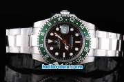 Rolex GMT-Master II Oyster Perpetual Automatic with Green Bezel,Black Dial and White Round Bearl Marking-Small Calendar