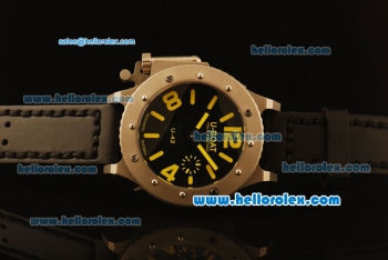 U-Boat Italo Fontana Swiss ETA 6497 Manual Winding Titanium Case with Black Dial and Yellow Markers-1:1 Original