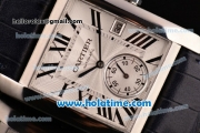 Cartier Tank MC Miyota 8245 Automatic Steel Case with White Dial and Black Roman Numeral Markers