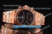 Audemars Piguet Royal Oak Chronograph Miyota OS20 Quartz Rose Gold Case with Black Dial and Rose Gold Bracelet