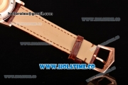 Patek Philippe Calatrava Swiss ETA 2824 Automatic Rose Gold Case with Stick Markers Diamonds Bezel and White Dial