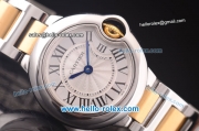 Cartier Ballon bleu de Swiss ETA Quartz Steel Case with Silver Dial and Two Tone Strap