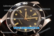 Rolex Submariner Vintage Asia 2813 Automatic Steel Case with Dot Markers Black Dial and Black Nylon Strap