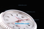 Rolex Datejust Turn-O-Graph Oyster Perpetual Automatic Movement with White Dial and Red Second Hand