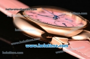 Cartier Ballon Bleu De Medium Chrono Miyota Quartz Rose Gold Case with Pink Dial and Roman Numeral Markers