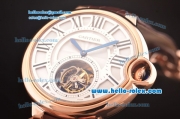 Cartier Ballon Bleu Tourbillon Seagull St8001 Tourbillon Manual Winding Rose Gold Case with White Dial