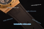 Hublot Big Bang Ferrari Swiss Valjoux 7750-SHG Automatic Gold Case with Gold Stick/Numeral Marekrs Black Dial and Black Rubber Strap