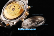 Breitling Chronomat Evolution Original Binding Swiss ETA 7750 Chronograph Movement Black Dial with RG Subdials and Stick Marker-Two Tone Strap