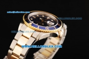 Rolex Submariner Swiss ETA 2836 Automatic Movement Steel Case with Blue Bezel and Two Tone Strap-18k Solid Gold