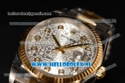 Rolex Datejust 3135 Auto Yellow Gold Case with White Dial and Two Tone Bracelet - 1:1 Origianl (AAAF)