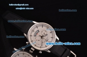 IWC Portuguese Chronograph Japanese Miyota OS20 Quartz Stainless Steel Case with Black Rubber Strap and White Dial