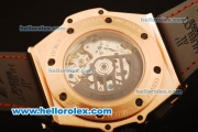 Hublot King Power F1 Swiss Valjoux 7750 Automatic Rose Gold Case with Black Dial and Black Rubber Strap