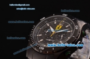 Ferrari Chronograph Miyota OS20 Quartz PVD Case with White Markers Black Dial and PVD Strap