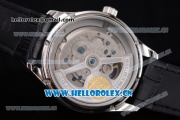 IWC Portuguese Tourbillon Asia ST25 Automatic Steel Case with White Dial Arabic Numeral Markers and Black Leather Strap