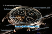 Patek Philippe Grand Complication Asia R10-Tourbillon Automatic Steel Case with Black Dial Arabic Numeral Markers and Black Leather Strap