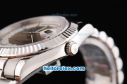 Rolex Day-Date II Oyster Perpetual Automatic Movement Khaki/White Dial with White Stick Marker and SS Strap