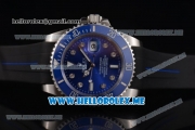 Rolex Submariner Swiss ETA 2836 Automatic Steel Case with Blue Rubber and Blue Dial Strap Dot Markers