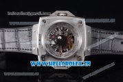 Hublot Masterpiece MP 08 Antikythera Sunmoon Asia 2813 Automatic Steel Case Skeleton Dial Grey Leather Strap and Stick Markers