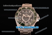 Rolex GMT-Master II Chronometer Asia Automatic Full Steel with Black Dial and White Dot Markers - Green Bezel