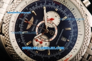 Breitling Bentley Supersports Chronograph Miyota Quartz Movement Full Steel with Blue Dial and Honeycomb Bezel