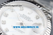 Rolex Datejust Swiss ETA 2671 Automatic Steel Case with White Dial Diamonds Markers and Steel Bracelet (BP)