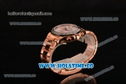 Rolex Daytona Chrono Swiss Valjoux 7750 Automatic Rose Gold Case with Ceramic Bezel White Dial and Stick Markers (BP)