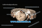 Cartier Ballon Bleu De Medium Swiss ETA 2671 Automatic Steel Case Silver Dial Roman Numeral Markers and Two Tone Bracelet