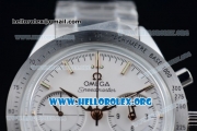 Omega Speedmaster'57 Chrono Clone Omega 9300 Automatic Steel Case with White Dial and Stainless Steel Bracelet (EF)