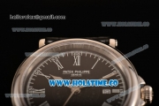 Patek Philippe Calatrava Miyota Quartz Steel Case with Black Dial and White Roman Numeral Markers