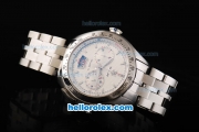 Tag Heuer SLR Mercedes-Benz Swiss Valjoux 7750 Automatic Movement Full Steel with White Dial and Silver Stick Markers