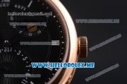 Breguet Classique Power Reserve Sea-Gull ST2153 Automatic Rose Gold Case with Black Dial and Black Leather Strap Roman Numeral Markers