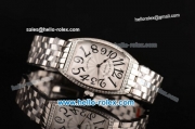 Franck Muller Casablanca Miyota OS2035 Quartz Steel Case with Black Arabic Numerals and White Dial