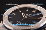 Hublot Classic Fusion Automatic Steel Case with Diamond Bezel - Black Dial and Black Rubber Strap - ETA Coating