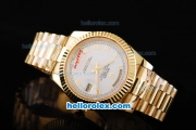 Rolex Day-Date II Automatic Movement Full Gold with White Dial and Roman Markers