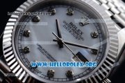 Rolex Datejust II Swiss ETA 2836 Automatic Steel Case with White Dial Diamonds Markers and Stainless Steel Bracelet (BP)