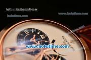 Patek Philippe Grand Complication ST25 Automatic Rose Gold Case with White Dial and Brown Leather Strap - ETA Coating