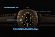 Panerai Radiomir Swiss ETA 6497 Manual Winding Movement PVD Case with Black Dial and Black Leather Strap