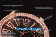 Blancpain Women Ladybird Ultraplate Miyota 9015 Automatic Rose Gold Case with Diamonds Bezel and Black Dial (G5)