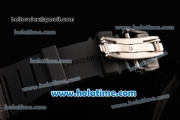 Richard Mille Tourbillon RM 057 Dragon Swiss ETA 2824 Automatic PVD Case with Black Rubber Strap and Silver Dragon Dial - 1:1 Original