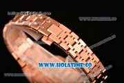 Audemars Piguet Royal Oak 33MM Miyota Quartz Rose Gold Case/Bracelet with Black Dial and Stick Markers (EF)