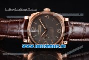 Panerai Radiomir 1940 Clone Panerai P.2002/1 Manual Winding Rose Gold Case with Brown Dial and Stick/Arabic Numeral Markers (KW)