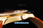 Rolex Datejust Oyster Perpetual Automatic Movement RG Case with Orange Dial and Numeral Marker-Diamond Bezel