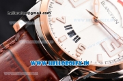 BlancPain L-Evolution Automatic 8 Days Miyota 9015 Automatic Rose Gold Case with White Dial and Rose Gold Bezel (G5)
