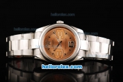 Rolex Air-King Oyster Perpetual Automatic Movement Rose Gold Dial with Steel Case and SS Strap