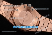 Audemars Piguet Royal Oak Offshore Seiko VK67 Quartz Rose Gold/Diamonds Case with White Dial and Arabic Numeral Markers