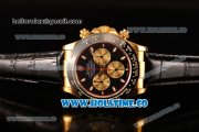 Rolex Daytona Chrono Swiss Valjoux 7750 Automatic Yellow Gold Case with Ceramic Bezel White Stick Markers and Black Dial (BP)