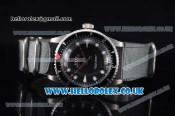 Rolex Milgauss Vintage Asia 2813 Automatic Steel Case with Black Dial Grey Nylon Strap and White Markers