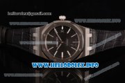 Audemars Piguet Royal Oak 41 Clone AP Calibre 3120 Automatic Steel Case with Black Dial Stick Markers and Black Leather Strap (BP)